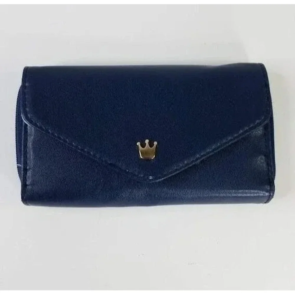 Donbook Crown Smart Porch Wallet Wristlet Navy Blue‎ Phone Clutch Purse Case